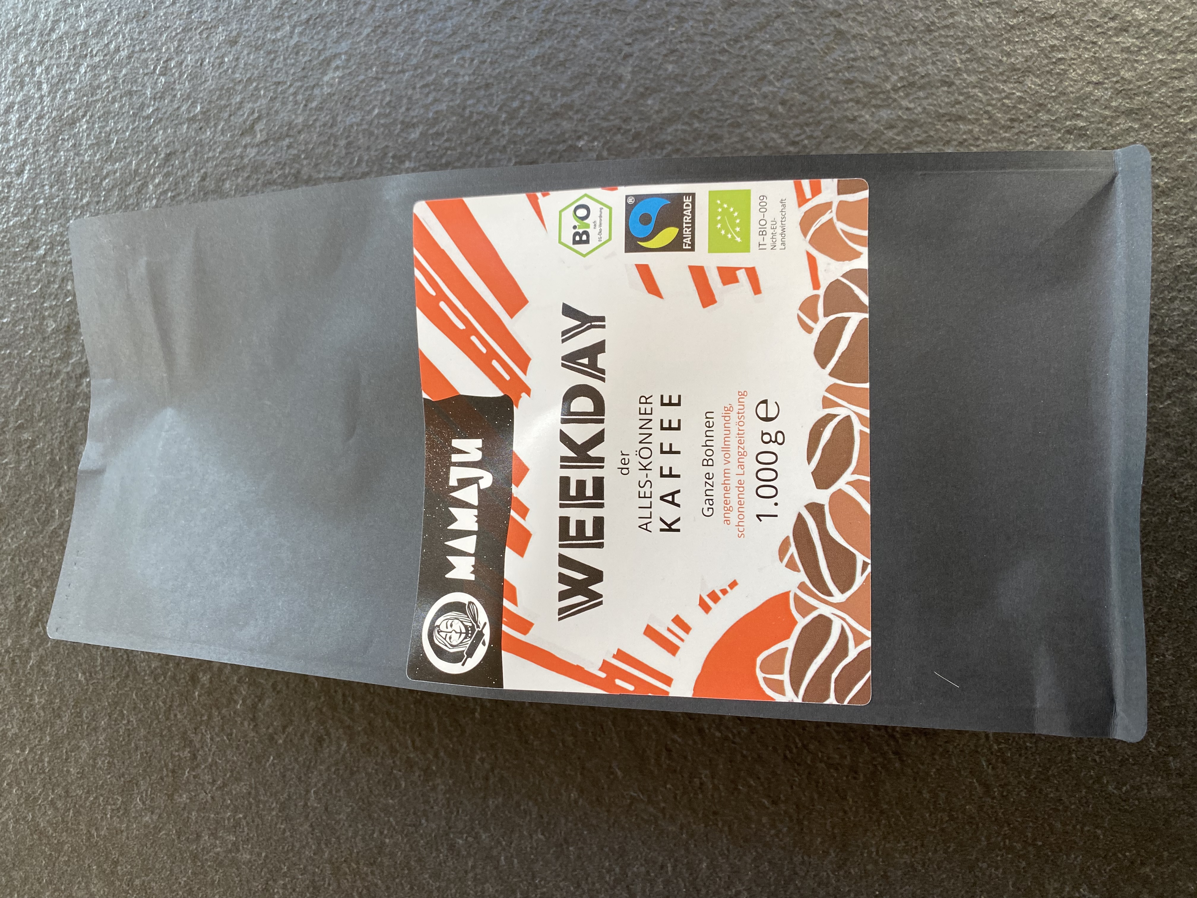 MaMaJu WEEKDAY-Kaffee, bio + fairtrade, ganze Bohnen