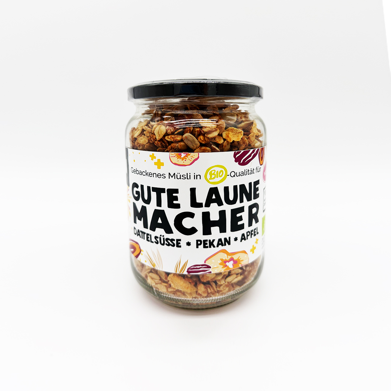 Gute-Laune-Macher - Dattel/Pekan/Apfel Granola im Glas